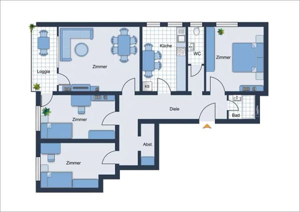 Immobilie in Schwetzingen - 4-Zimmer-Wohnung mit gemütlicher Sonnen-Loggia & Doppelgarage in der Schwetzinger Nordstadt - Bild 4