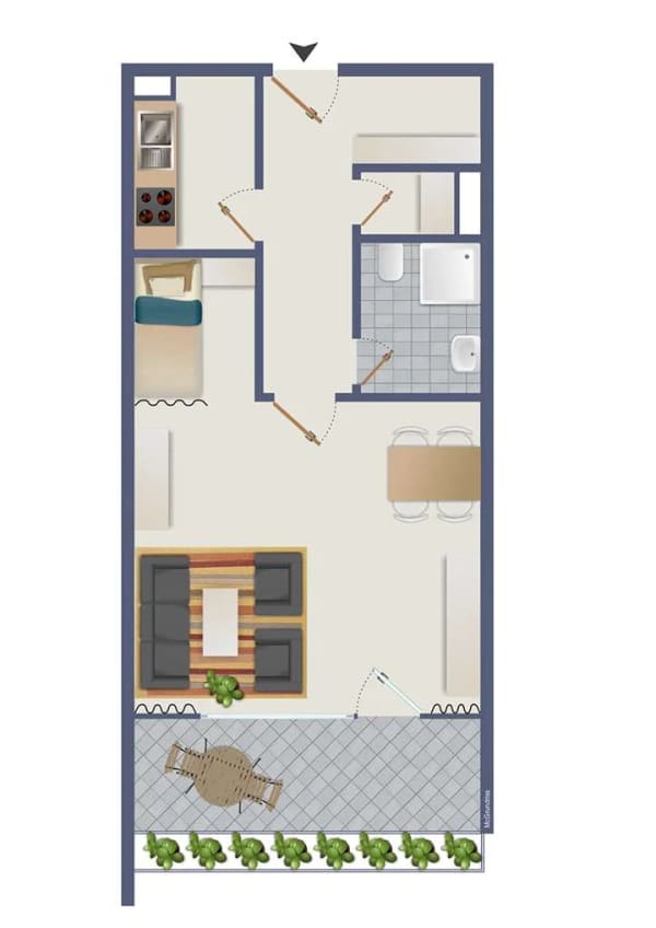Immobilie in Bad Krozingen - Gut aufgeteilte 1 Zimmer-Wohnung mit großem West-Balkon - Bild 1
