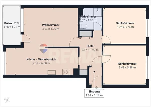 Immobilie in Laatzen - Vermietete 3-Zimmer-Wohnung in Laatzen – gepflegter Zustand und attraktiver Grundriss - Bild 3