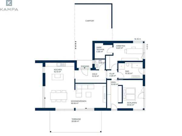 Immobilie in Emersacker - Moderner Bungalow in Emersacker - Bild 2