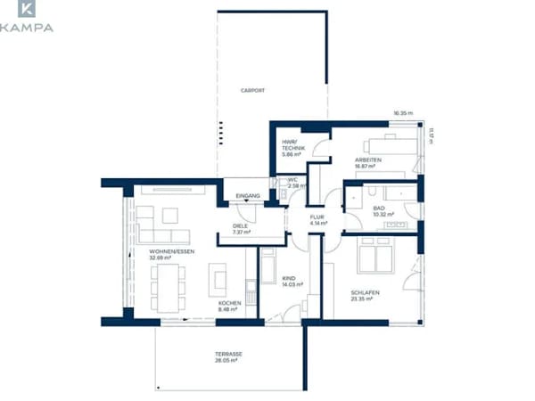 Immobilie in Emersacker - Moderner Bungalow in Emersacker - Bild 3