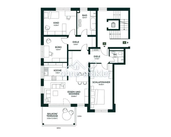 Immobilie in Gattendorf - Neubauwohnung in Gattendorf, 4-Zimmer mit Aufzug und Balkon - Bild 2