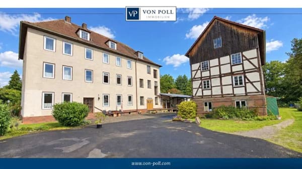 Immobilie in Wehretal - Sanierungsbedürftige Historische Mehrfamilienhäuser mit einem Mühlenbetrieb und weitläufige Gartengr - Bild 0
