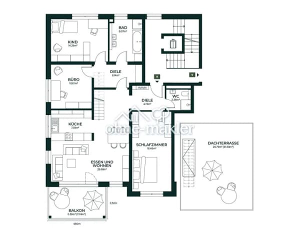 Immobilie in Gattendorf - Exklusive 4-Zimmer-Penthousewohnung, Neubau mit Aufzug - Bild 3