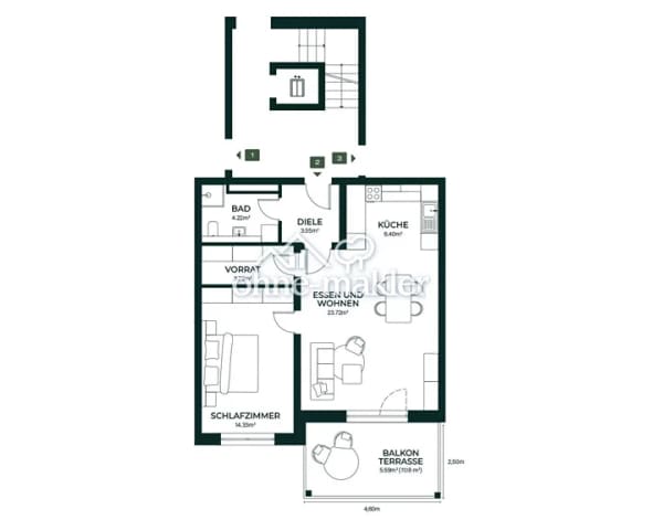 Immobilie in Gattendorf - Neubauwohnung in Gattendorf, 2-Zimmer mit Aufzug und Balkon - Bild 2