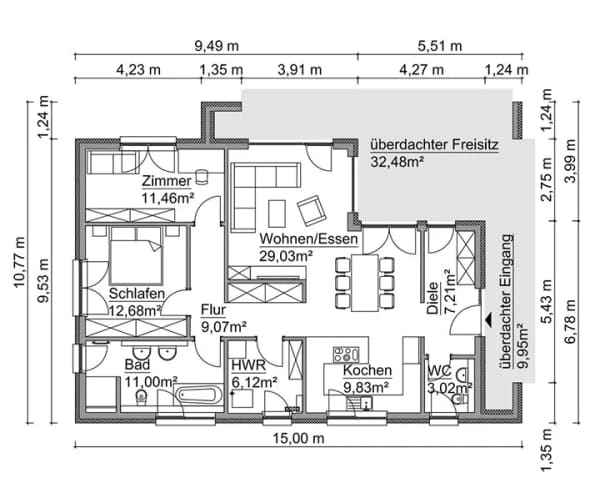 Immobilie in Adelsried - Wohnkomfort auf einer Ebene – modern und großzügig. - Bild 1