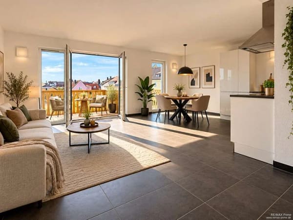 Immobilie in Grafing bei München - Elegantes, leerstehendes Appartement mit Einbauküche und sonnigem Balkon - barrierefreies Wohnen - Bild 1