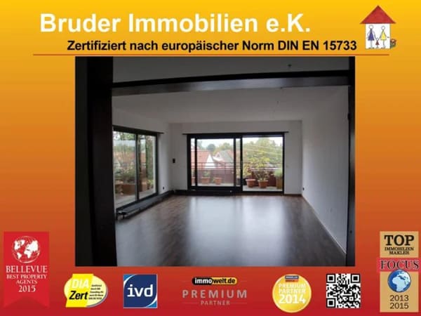 Immobilie in Walldorf - Walldorf: 3 ZKB, Penthouse, Blick über die Stadt, zentral, Video,  FREI, keine K-Prov - Bild 0