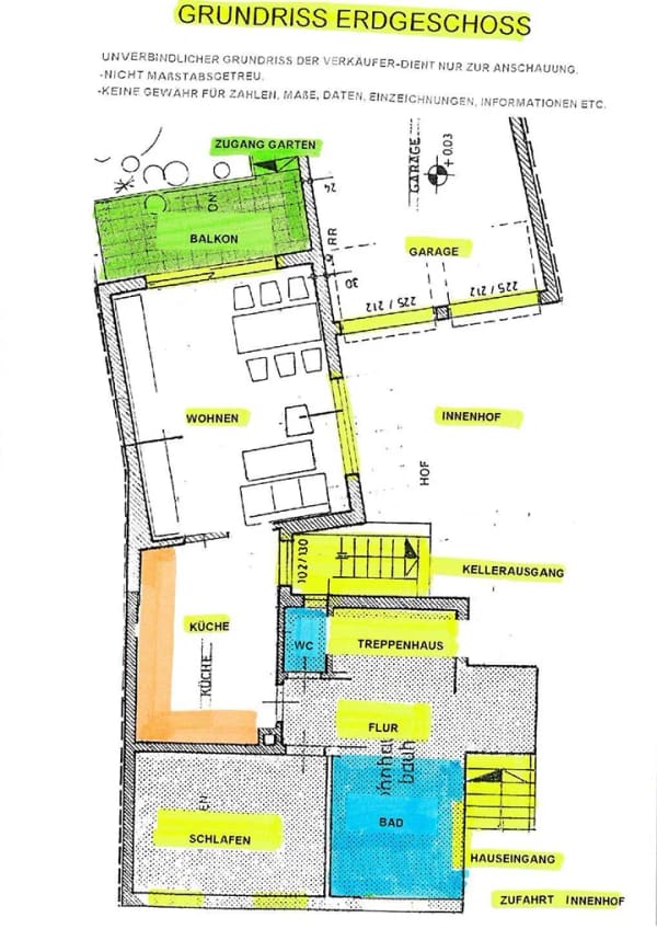 Immobilie in Bamberg - BAMBERG-OST NÄHE ST.HEINRICH: GROSSES STADTHAUS+GARAGE ZUM RENOVIEREN AUF ca.571m2 FÜR 395.000,-EURO - Bild 4