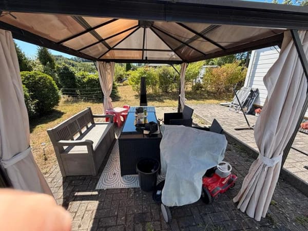 Immobilie in Marienheide - Möbliertes Mobilheim mit Einbauküche, Terrasse & Gartenpavillon - Bild 0