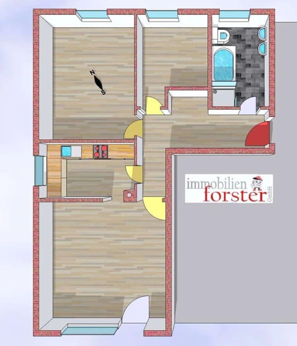 Immobilie in Peißenberg - Attraktive 3-Zi.-Whg. (2.OG) mit Kaminofen & TG-Stellplatz in zentraler Lage von Peißenberg (Wörth)! - Bild 1