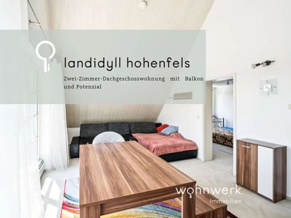 Immobilie in Hohenfels - Landidyll Hohenfels – 2-Zimmer-Dachgeschosswohnung mit Balkon und Potenzial - Bild 0