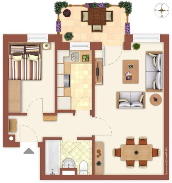 Immobilie in Unterhaching - freie 2-Zimmer-Wohnung mit Balkon zentral in Unterhaching nähe S-Bahnhof (300m) - Bild 0