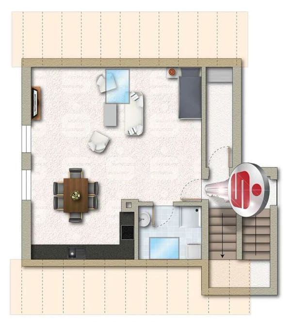 Immobilie in Waldkirch - 1-Zimmer Dachgeschosswohnung in Bahnhofsnähe  - Bild 3
