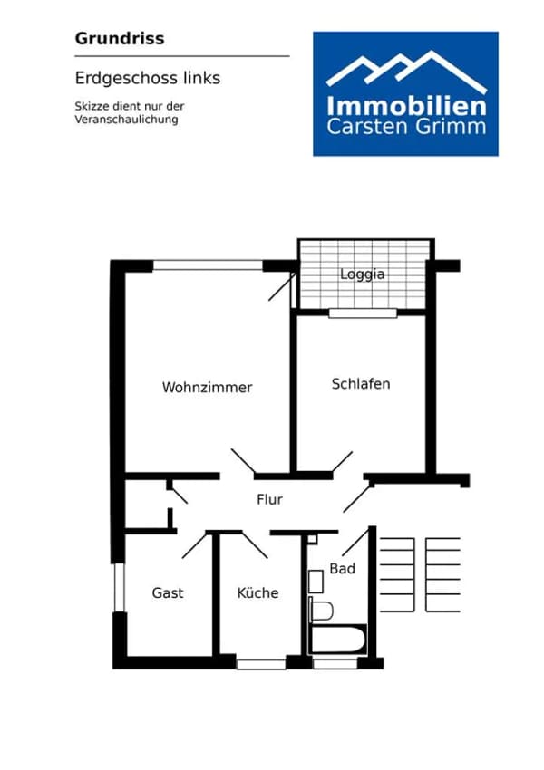 Immobilie in Varel - Solide Kapitalanlage gegenüber der Vareler Mühle – vermietete Erdgeschosswohnung mit Loggia, Keller  - Bild 1