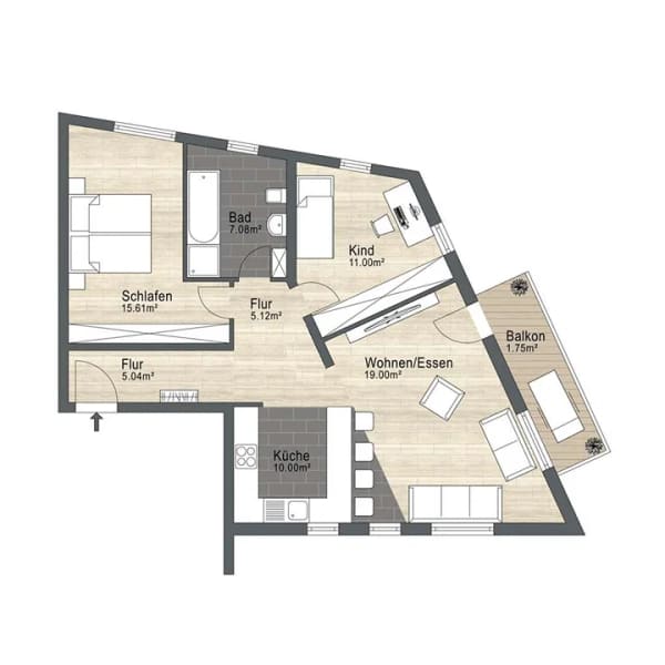 Immobilie in Bürstadt - *Ideal für Eigennutzer & Kapitalanleger - 3-Zimmer-Wohnung mit Balkon und Stellplätzen* - Bild 1