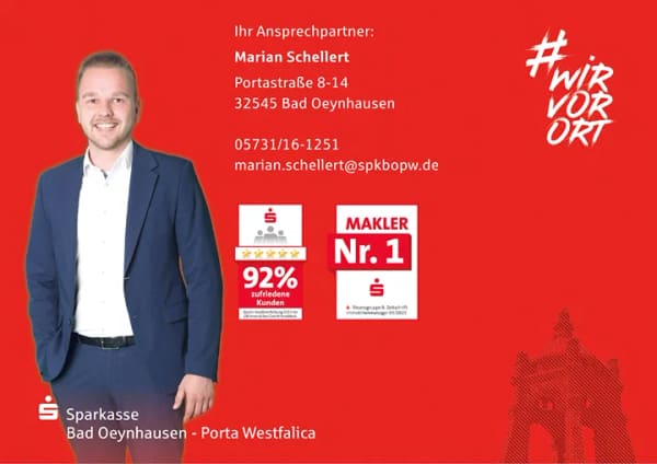 Immobilie in Porta Westfalica - Ruhig wohnen mit Gartenanschluss - großzügige Eigentumswohnung in Holzhausen - Bild 1