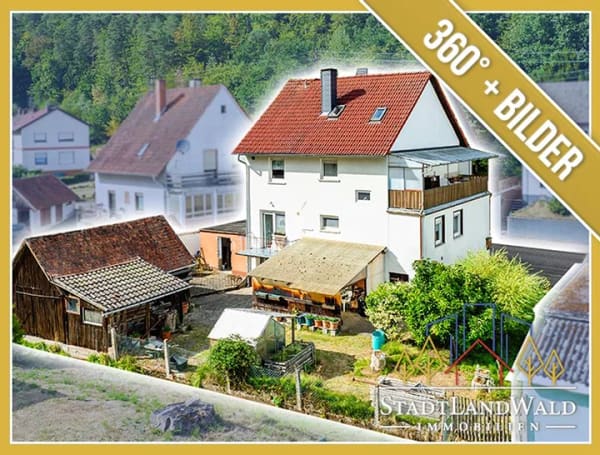 Immobilie in Lemberg - Gepflegtes Zweifamilienhaus mit Garten am Bachlauf, Garage und viel Platz in Lemberg-Glashütte - Bild 0