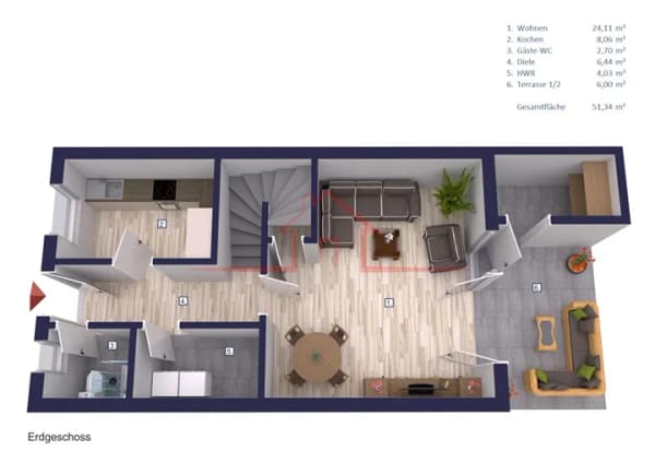 Immobilie in Börgerende-Rethwisch - Reihenhaus in Börgerende-Rethwisch - Bild 2