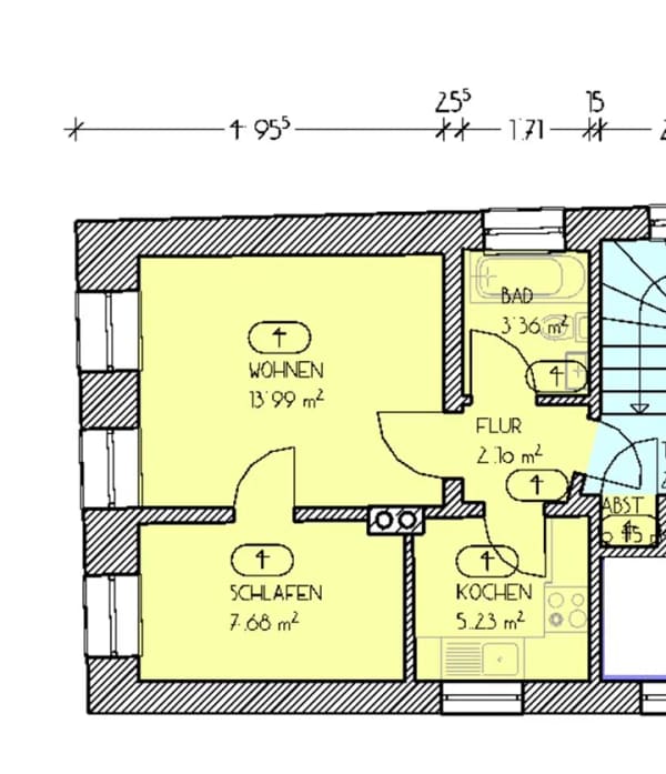 Immobilie in Kempten (Allgäu) - Vermietete 2-Zimmer-Wohnung im Obergeschoss rechts - Bild 3
