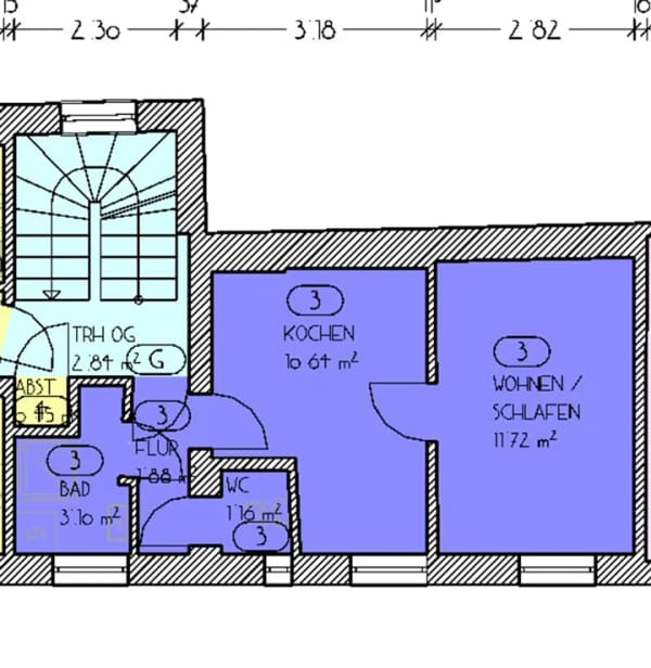 Immobilie in Kempten (Allgäu) - Vermietete 1-Zimmer-Wohnung im Obergeschoss links - Bild 3