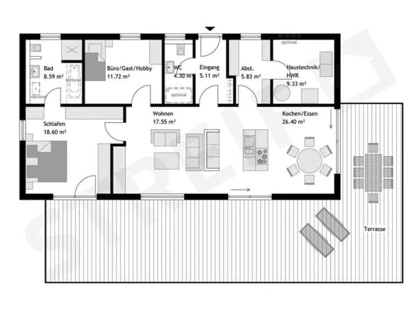 Immobilie in Steina - Individueller Fertighaus-Bungalow mit 4 Zimmern in Steina - Bild 1
