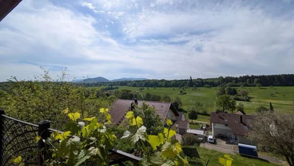 Immobilie in Ohmden - Haus mit vielen Extras: Bosch-Wärmepumpe, PV-Anlage, Kachelofen, Sauna, Sonnenterrasse, Aussicht... - Bild 1