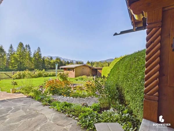 Immobilie in Wallgau - Doppelhaushälfte in Wallgau | Traumlage am Feldrand, Bergblick, Garten & neue Heizung - Bild 1