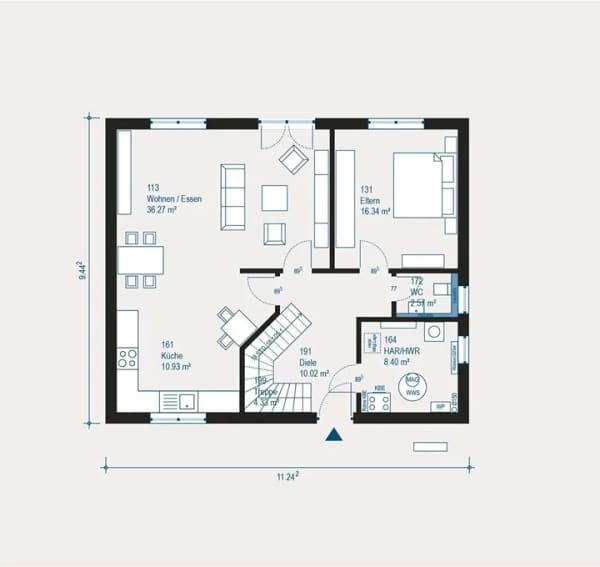 Immobilie in Petersberg - Petersberg-Margretenhaun: Home 12 DS - Großzügiger Familienraum mit Perspektive - Bild 1