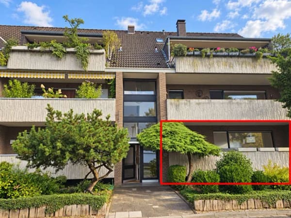 Immobilie in Meerbusch - Büderich: Gepflegte 3-Zi.-EG-Wohnung, ca. 92 m², zwei Balkonen, EBK und Garage in ruhiger Lage - Bild 1