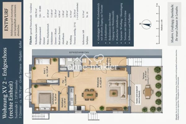 Immobilie in Lensahn - Terrassenwohnung in Kreis Ostholstein - Lensahn (Lensahn) - Bild 1