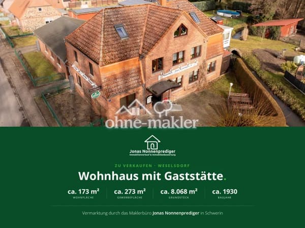 Immobilie in Ludwigslust - Zweifamilienhaus mit Scheune und Gewerbefläche - für den Käufer provisionsfrei - Bild 0