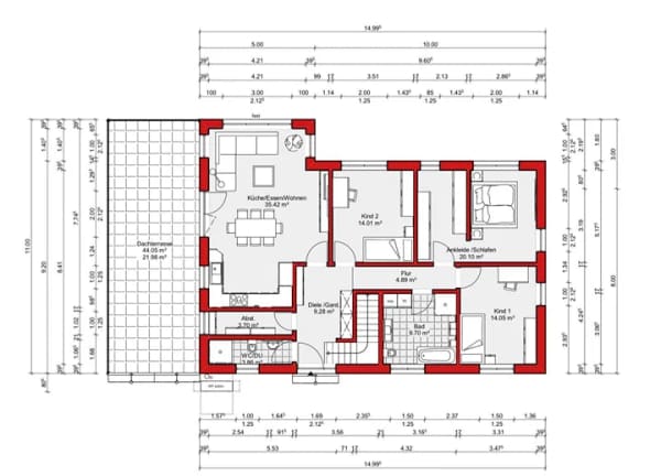 Immobilie in Erlabrunn - NEUBAUPROJEKT 200 m² Haus mit Einliegerwohnung inkl. 700 m² Grundstück & Doppelgarage - Bild 4