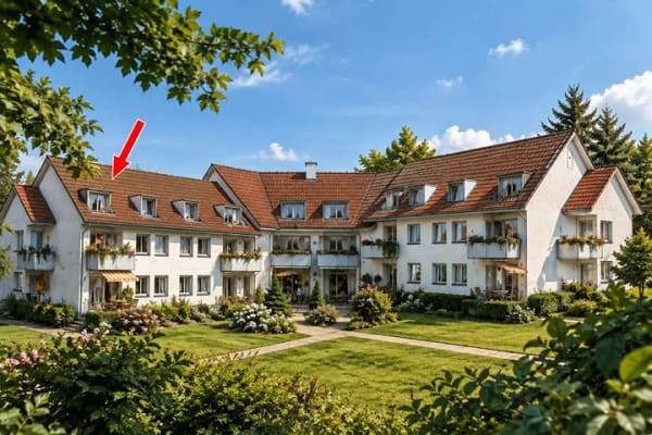 Immobilie in Bad Waldsee - GEPFLEGTE DG-WOHNUNG  I  2 ½ ZIMMER | SCHÖNE AUSSICHT | RUHIGE ZENTRALE LAGE | ATTRAKTIVE WOHNANLAGE - Bild 2