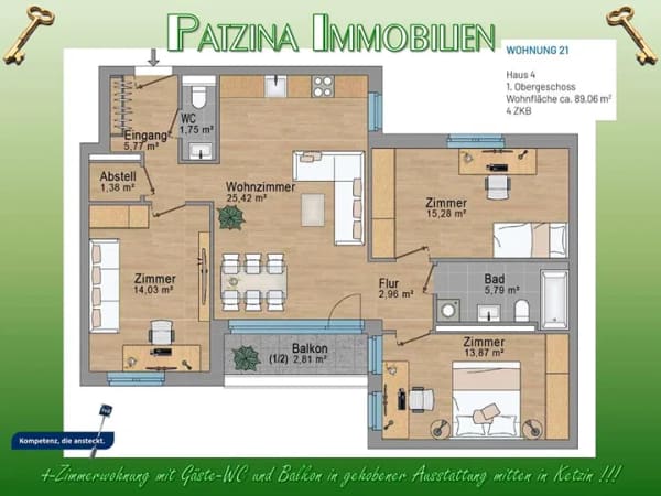 Immobilie in Ketzin/Havel - Familienfreundliche  4-Zimmerwohnung in gehobener Ausstattung in Ketzin - Bild 4