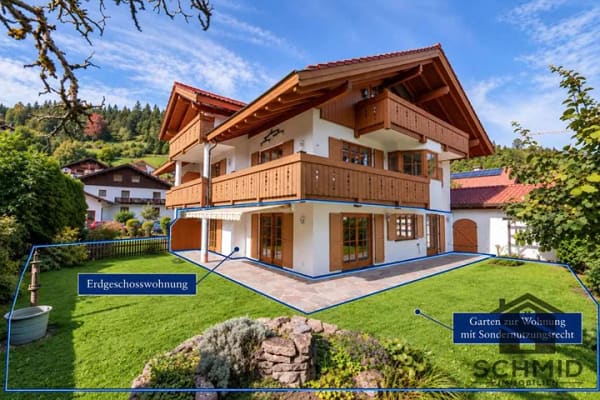 Immobilie in Mittenwald - Bezugsfertig in Mittenwald: Renovierte Erdgeschosswohnung mit großer Südterrasse & Garage - Bild 1