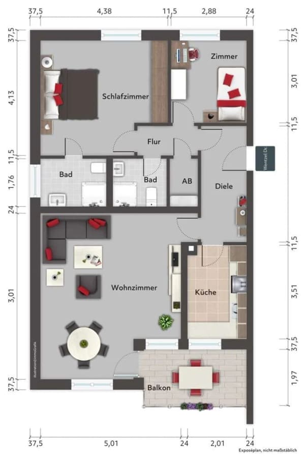 Immobilie in Glinde - Großzügige 3-Zimmer-ETW mit Balkon und Tiefgarage in Glinde  - Wentzel Dr. - Bild 1