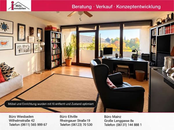 Immobilie in Mainz - Hübsches 1-Zimmer-Appartment mit Balkon und Blick in zentraler Lage von Mainz - Bild 0